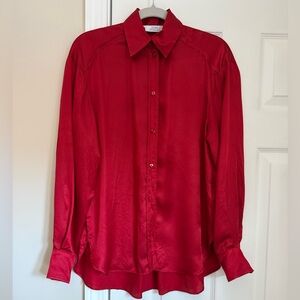 Zara oversized 100% silk shirt